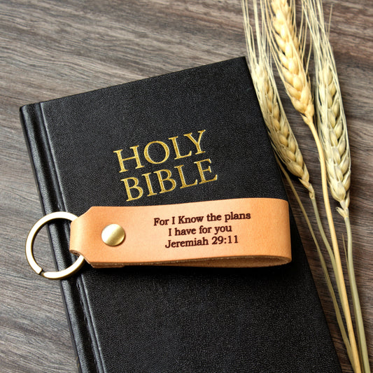 Personalized Leather Keychain, Personalized Bible Verse, Keychain, Mothers day, Fathers day, Graduation gift, Gift for her, Gift for him, Personalized gifts.